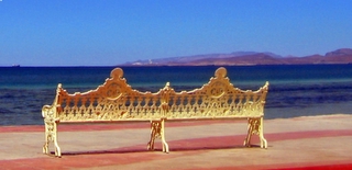 A Bench on the Malecon at La Paz, Baja Sur 